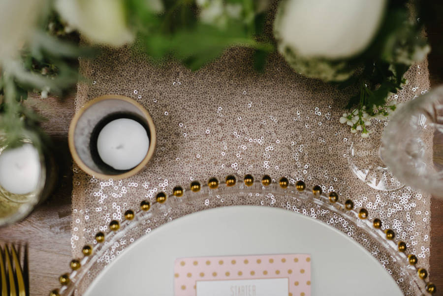 christmas sequin glitter table runner by magpie decor