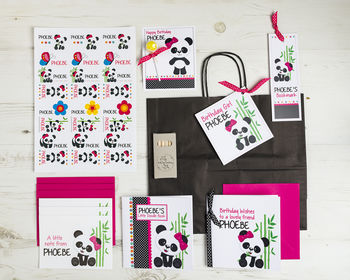 Personalised Panda Gift Bag Bundle, 2 of 2