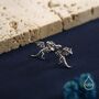 Oxidised Sterling Silver Dragon Fossil Stud Earrings, thumbnail 4 of 11