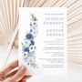 Wedding Invitation Winter Blue Floral, thumbnail 1 of 5