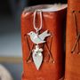 Silver Bird And Birthstone Charm Necklace, thumbnail 1 of 3