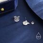 Border Collie Dog Stud Earrings In Oxidised Sterling Silver, thumbnail 3 of 12
