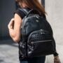Joy Xl Covered Stud Black Leather Backpack, thumbnail 1 of 12