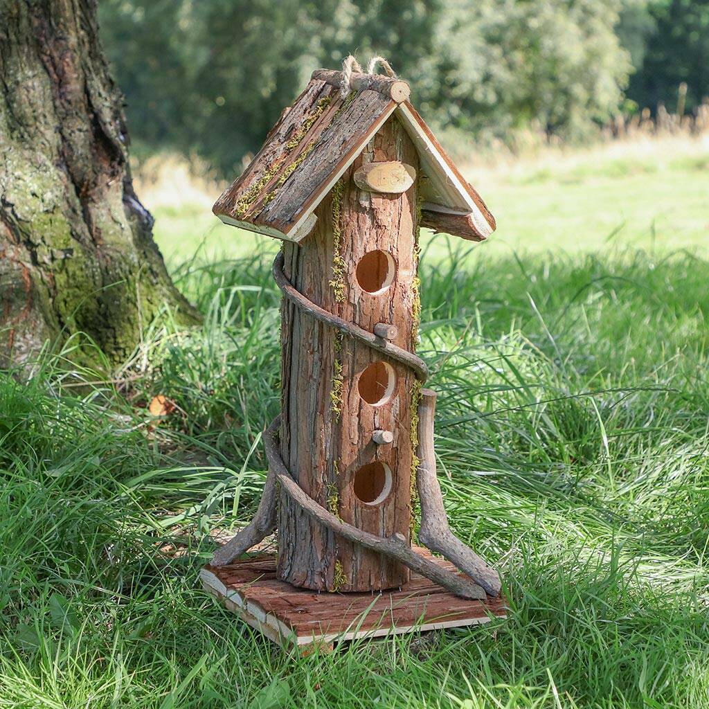 Forest Cottage Personalised Garden Hanging Bird House By
