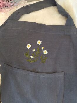Hand Embroidered Linen Apron, 5 of 6