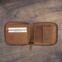 Men's Zip Around Cognac Leather Wallet Soft Leather Rfid Protected, thumbnail 4 of 7