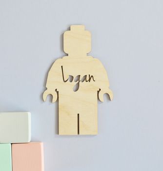 Personalised Brick Man Bedroom Door Name Plaque, 5 of 8