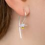 Sterling Silver Daffodil Drop Earrings, thumbnail 3 of 8