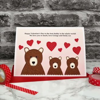 'Bears' Personalised Valentines Card From Children, 2 of 4