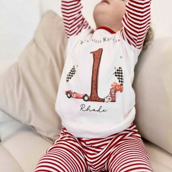 Personalised Red Racing Car Children's Birthday Pyjamas, 2 of 12