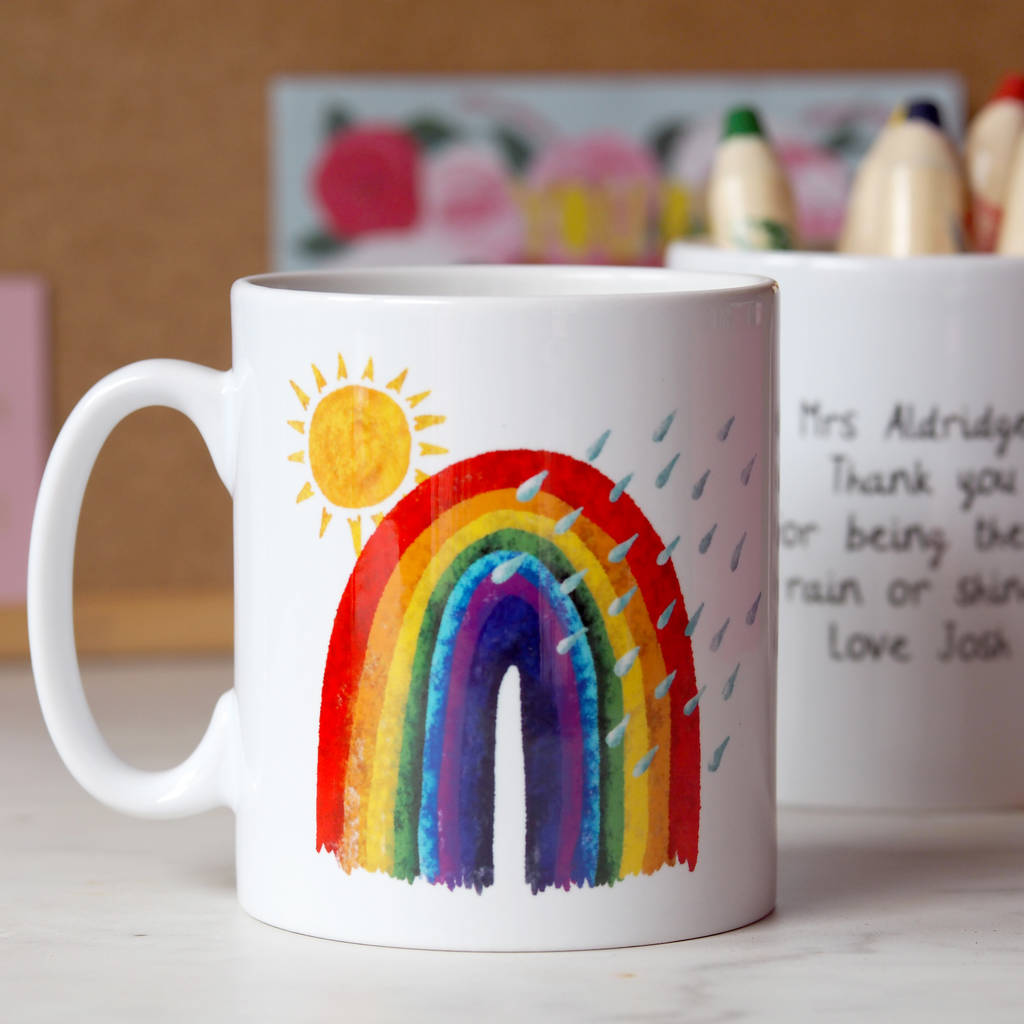 Rainbow Personalised Teacher Mug Gift, 1 of 3