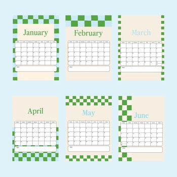 2025 Checkerboard Calendar Blue, 3 of 4