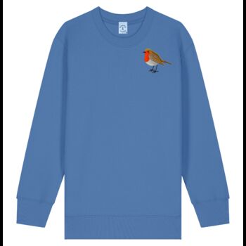 Childrens Unisex Organic Cotton Embroidered Robin Christmas Jumper, 7 of 11