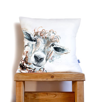 Inky Sheep Large Luxury Cushion And Inner, 4 of 4