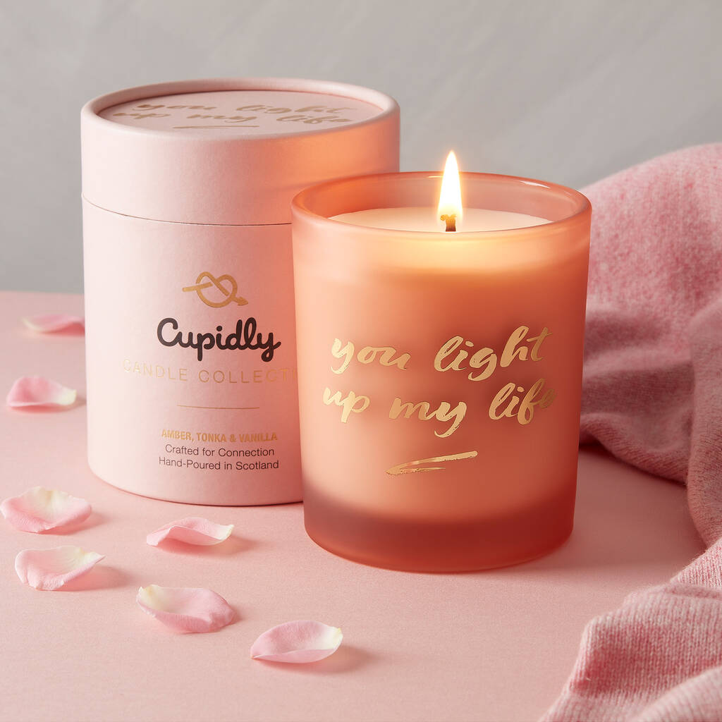 You Light Up My Life Luxury Pink Vegan Candle Gift For Her, 1 of 4
