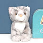 Mini Grey Tabby Cat Toy With Personalised Case, thumbnail 2 of 3