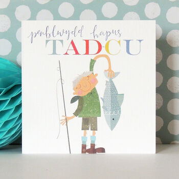 Welsh Tad Cu/Grandpa Penblwydd Hapus Greetings Card, 3 of 5