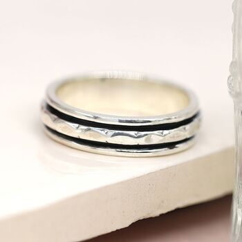 Personalised Sterling Silver Slim Spinning Ring, 2 of 10