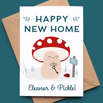 Personalised New Home Card With Toadstools, 3 of 5