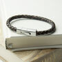 Personalised Men's Leather Bracelet With Tube Clasp, thumbnail 3 of 5