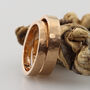 18ct Rose Gold Hammered Flat Matching Wedding Ring Set, thumbnail 3 of 5