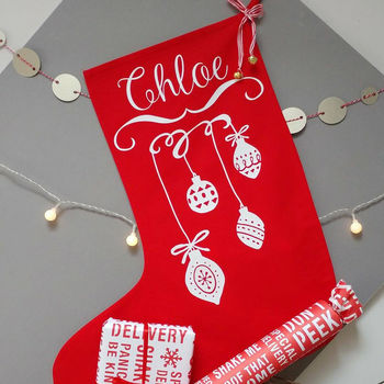 Personalised Bauble Christmas Stocking, 3 of 3