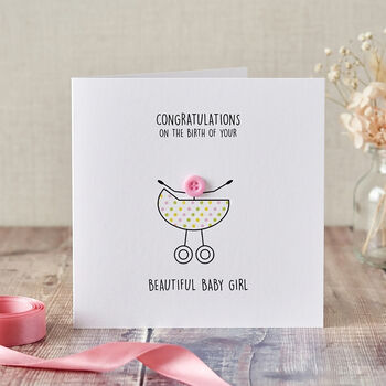 New Baby Girl Congratulations Card For Parents, 2 of 2