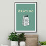 Grating Cheese Grater Kitchen Print, thumbnail 1 of 3