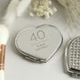 Personalised Milestone Birthday Diamante Heart Compact Mirror – Perfect For 30th, 40th, 50th, 60th Birthday Gifts, thumbnail 3 of 4