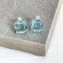 Blue Topaz Crystal Stud Earrings, thumbnail 1 of 5