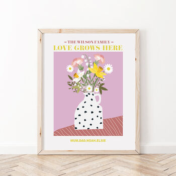 Personalised Family Birth Flowers Mother's Day Print, 6 of 9