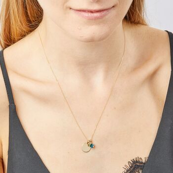 Personalised 9ct Gold London Topaz Necklace December Birthstone, 2 of 11