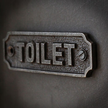 Cast Iron Toilet Door Sign, 2 of 2