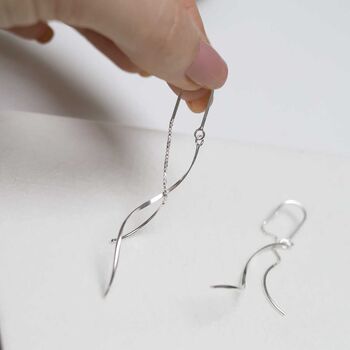 Sterling Silver Falling Threader Earrings, 4 of 8