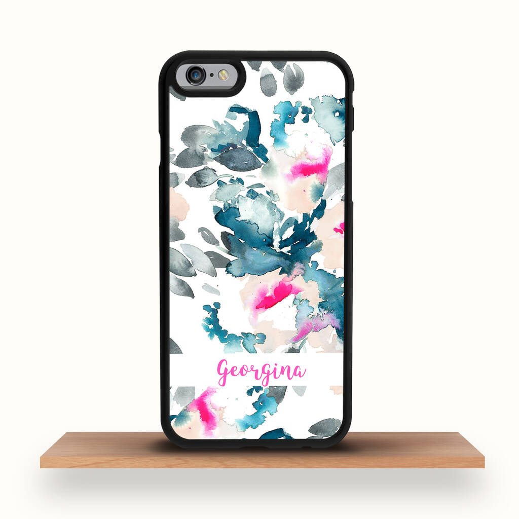 Watercolour Flowers iPhone Case Personalised By Crank ...