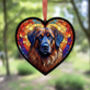 Leonberger Stained Glass Effect Heart Suncatcher, thumbnail 4 of 5