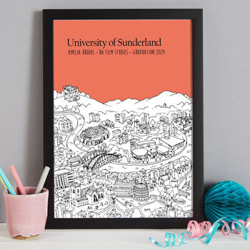 Personalised Sunderland Graduation Gift Print, 5 of 9