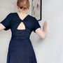 Clara Navy Jersey Dress, thumbnail 3 of 5