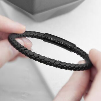 Personalised Men's Leather Bracelet, 4 of 7