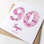 Personalised 90th Birthday Card For Her, thumbnail 1 of 2