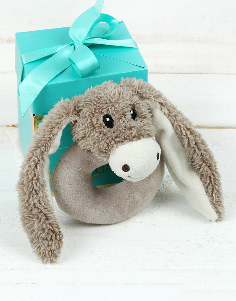 Image of Donkey Baby Rattle Personalised