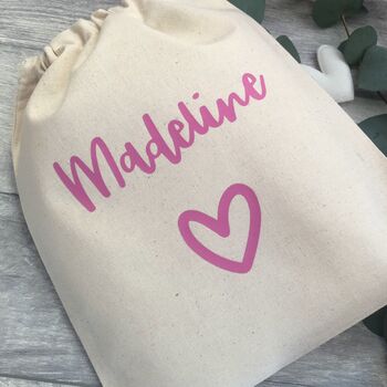 Personalised Cotton Treat Gift Bag, 2 of 3