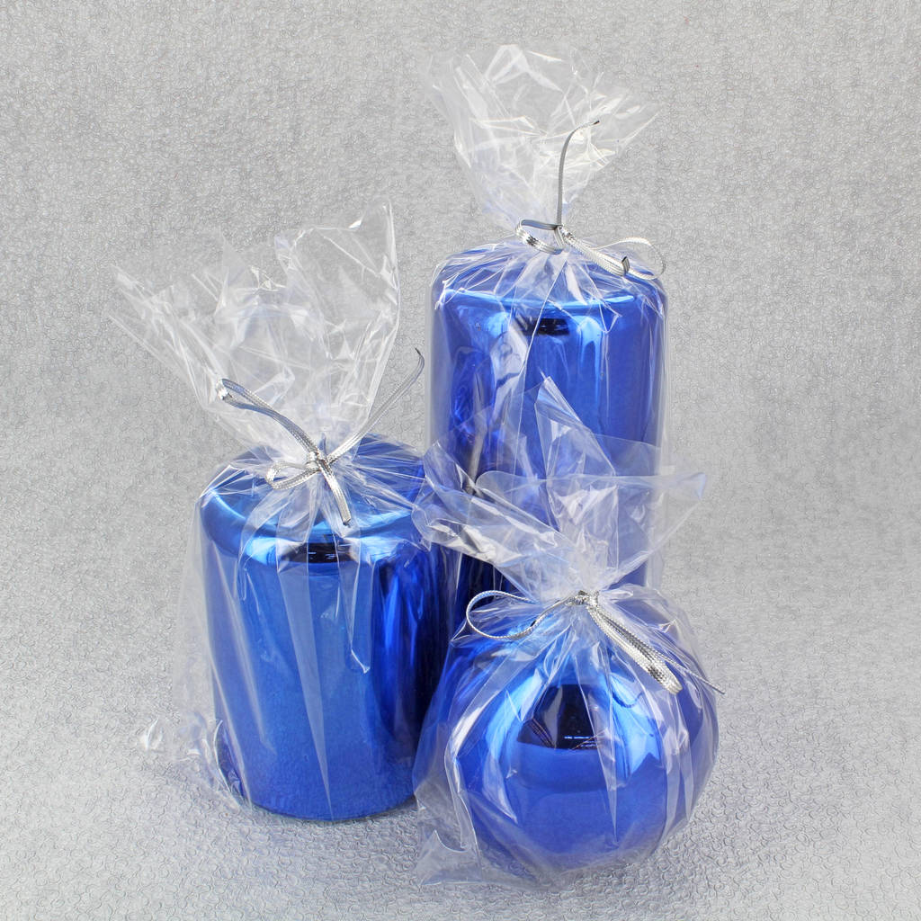 Blue Glass Effect Candles By G Decor By G Decor