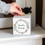 Personalised White Money Box Floral Wreath, thumbnail 4 of 6