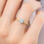 Sky Blue Topaz Five Stone Ring In Sterling Silver And Gold, thumbnail 7 of 12