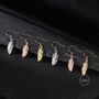 Sterling Silver Feather Drop Hook Earrings, thumbnail 5 of 11