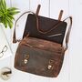 Personalised Brown Leather Satchel Style Messenger Bag, thumbnail 2 of 11