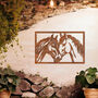 Metal Horse Pair Wall Art For Equestrian Decor And Gift, thumbnail 1 of 10