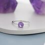 Genuine 1 Ct Amethyst Crystal Ring In Sterling Silver, thumbnail 5 of 12