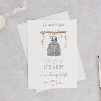 New Baby Boy Personalised Card, 6 of 7
